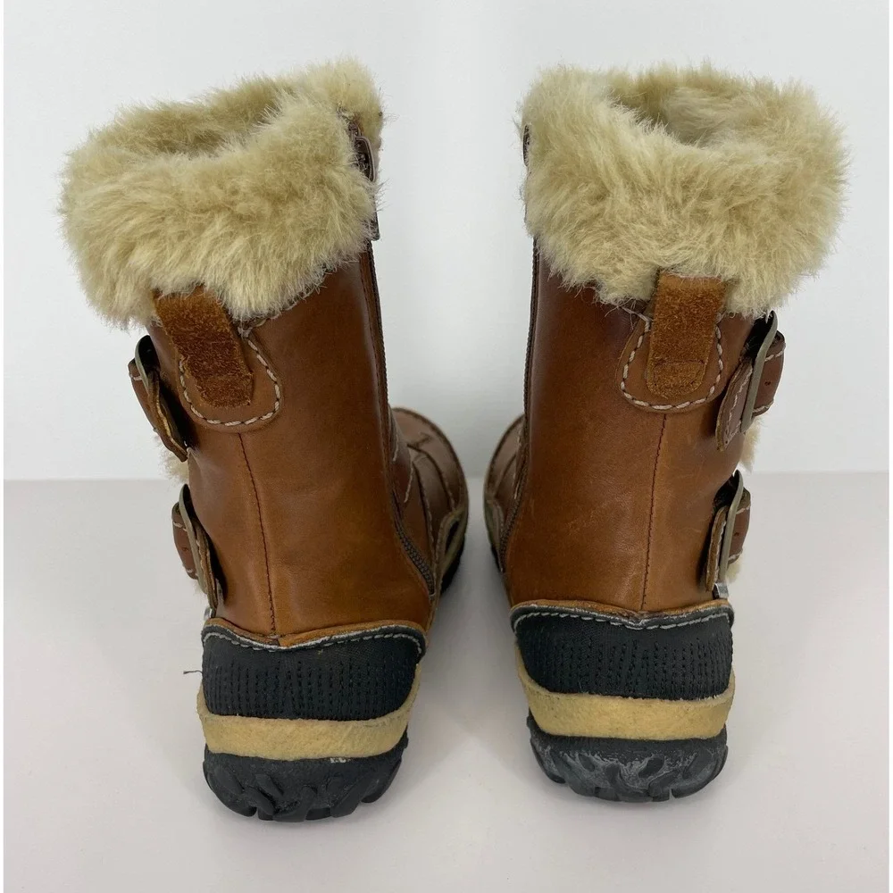Merrell Womens Brown Leather Fur Lined Winter Boots Size 5